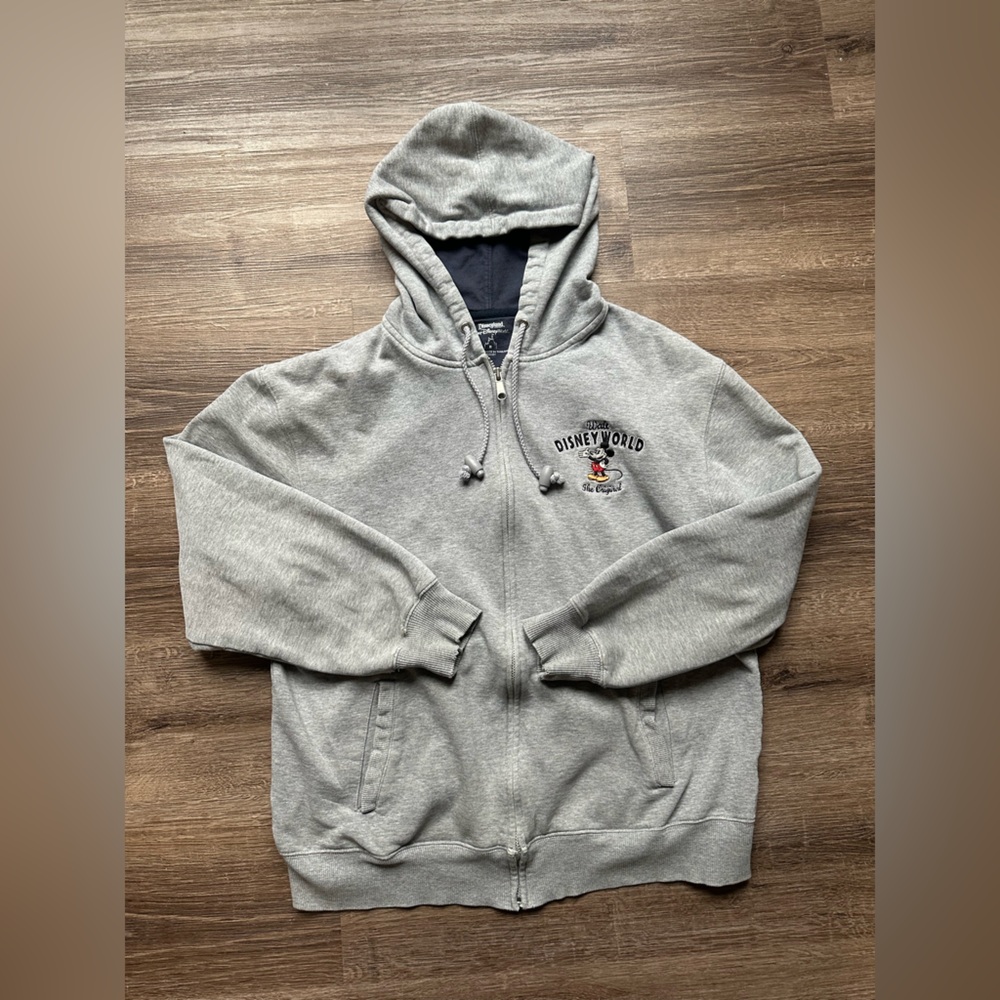 Vintage disney Gray Zip-Up Hoodie